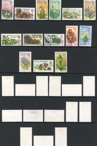 Falkland Is SG232/45 1968 Flowers set (1/- with a few marks on reverse) Cat 48