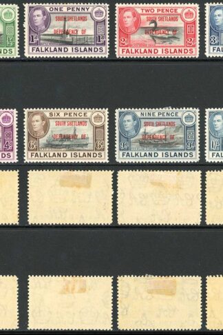 Falkland Is Dep SGD1/D8 KGVI Set of 8 M/M Cat 22 pounds (tone spots)