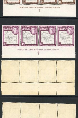 Falkland Is Dep SGG9/G16 Thin maps (no 2 1/2d) Imprint Strips U/M