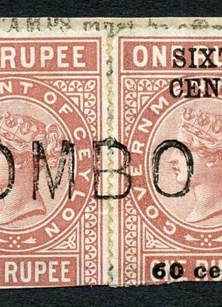 Ceylon Telegraph SGT62 60c on 1R Type 57