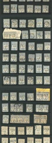 Ceylon Telegraph SGT134/T138 Collection of Control numbers (368 Stamps)