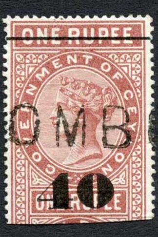 Ceylon Telegraphs SGT57 40c on 1r Red-brown Type 52 Cat 5