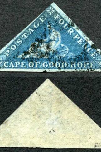 COGH SG4a 4d Blue on slightly blued paper very close/touched top left Cat 200 p