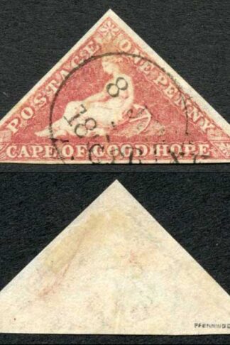 COGH SG5a 1d Rose on White Paper (vertical crease) CDS Used