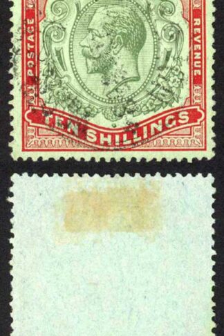 Bermuda SG92 10/- Script Green and Red on Pale Emerald Ex Ludington Cat 250 (be