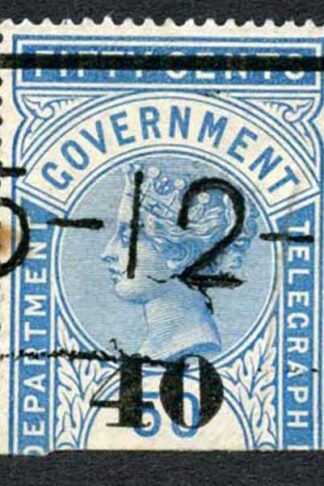 Ceylon Telegraphs SGT46 40c on 50c Blue Type T41 Cat 5