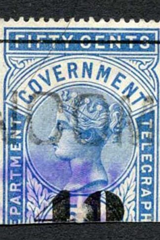 Ceylon Telegraphs SGT50 40c on 50C Blue Type T45 Cat 9
