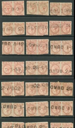 Ceylon Telegraphs SGT139/47 Collection of De La Rue (427 inc 31 bottom halves)