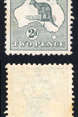 Australia SG3 2d Grey Die I Kangaroo wmk 1st Crown (tone patch) U/M