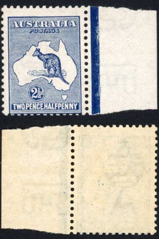 Australia SG4 2 1/2d Indigo Kangaroo wmk 1st Crown U/M