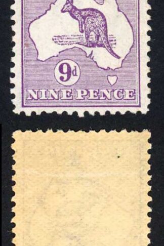 Australia SG10 9d Violet Kangaroo wmk 1st Crown M/M