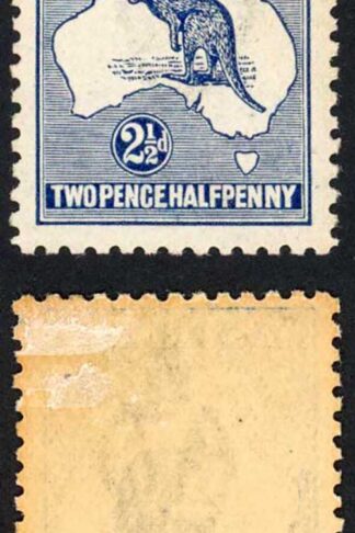 Australia SG36 2 1/2d Deep Blue Kangaroo wmk 3rd Crown M/M (toned)