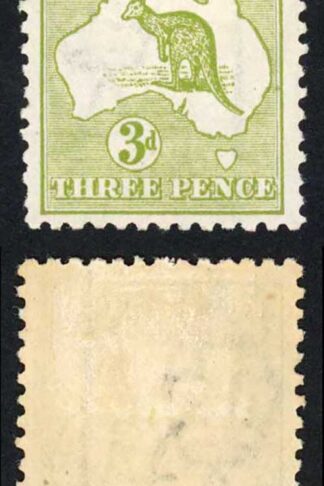 Australia SG37b 3d Olive-green Die I wmk 3rd Crown M/M (hinge remainder)