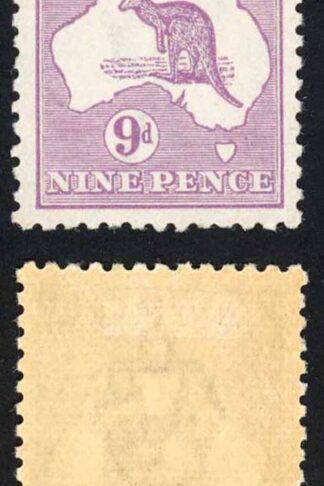 Australia SG39 9d Violet Die II Kangaroo wmk 3rd Crown M/M (Lightly toned)