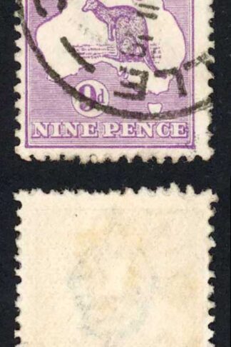 Australia SG39 9d Violet Die II Kangaroo wmk 3rd Crown