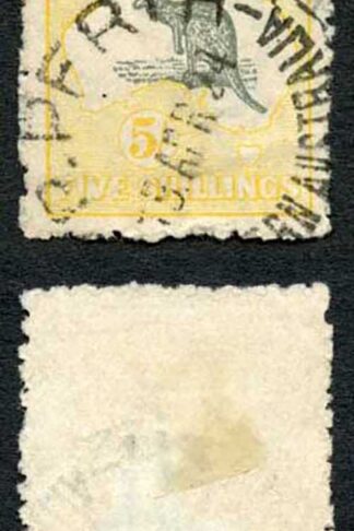 Australia SG42c 5/- Grey and Pale Yellow Kangaroo wmk 3rd Crown Cat 110
