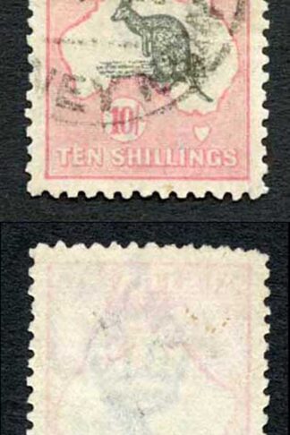 Australia SG43 10/- Grey and Pink Kangaroo wmk 3rd Crown Cat 350 pounds