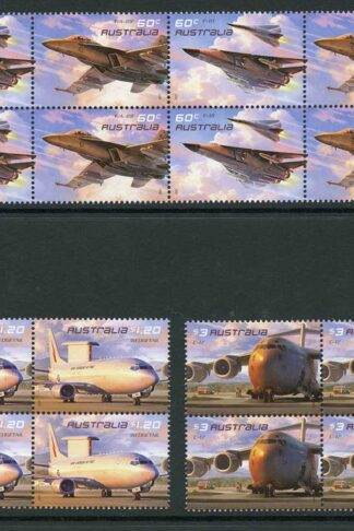 Australia SG3552/55 2011 RAAF Aviation Blocks of 4 U/M