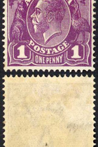 Australia SG57f 1d Violet KGV Head Wmk 2nd Crown RA joined in M/M Pair
