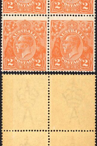 Australia SG62 2d brown-orange KGV Head Wmk 2nd Crown U/M