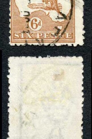 Australia SG73 6d Chestnut Kangaroo wmk 3rd Crown BROKEN LEG Cat 120 pounds
