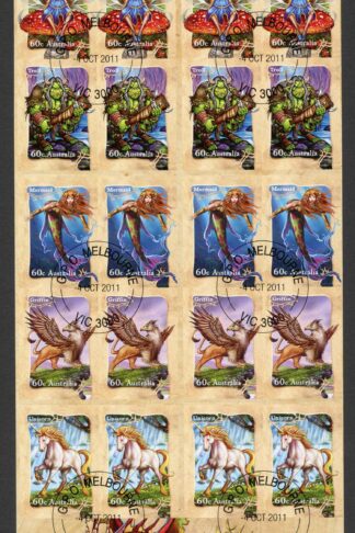 Australia SG3659b 2011 Mythical Creatures Self Adhesive Booklet Pane Used