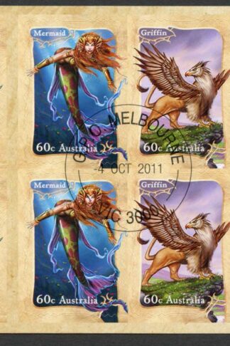 Australia SG3659a 2011 Mythical Creatures Self Adhesive Booklet Pane Used