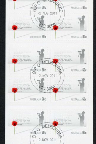 Australia SG3682a 2011 Remembrance Day Self Adhesive Booklet Pane Used