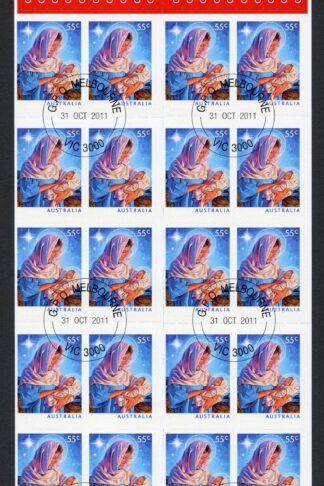 Australia SG3670a 2011 Mary and Baby Jesus Self Adhesive Booklet Pane Used