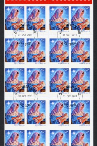 Australia SG3670a 2011 Mary and Baby Jesus Self Adhesive Booklet Pane Used