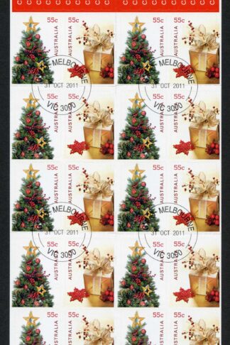 Australia SG3675a 2011 Christmas Self Adhesive Booklet Pane Used