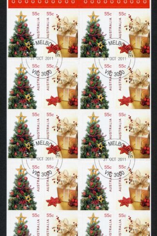Australia SG3675a 2011 Christmas Self Adhesive Booklet Pane Used
