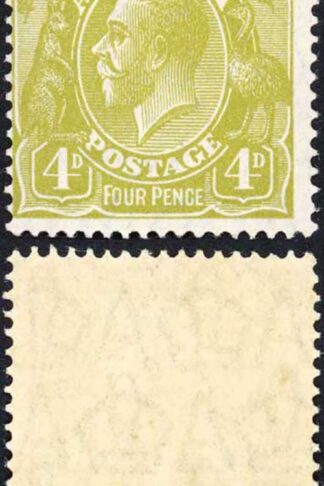 Australia SG91 4d Yellow-olive Perf 14 Small Multiple Wmk KGV Head Superb M/M
