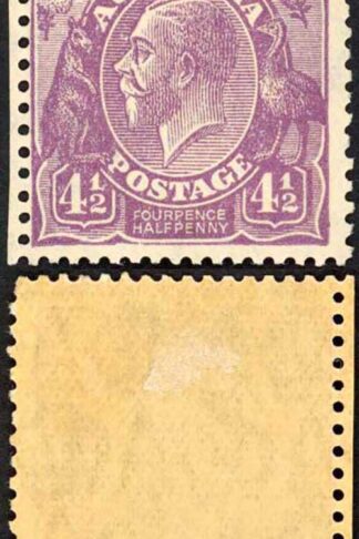 Australia SG103 4 1/2d Die 1 Perf 13.5 x 12.5 Small Mult Wmk (light toning) M/M