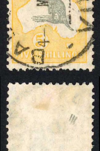 Australia SG111 5/- Grey and Yellow Kangaroo Small Multiple Wmk CDS