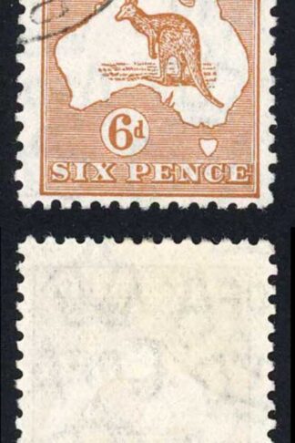 Australia SG132 6d Chestnut Kangaroo Wmk C of A CTO