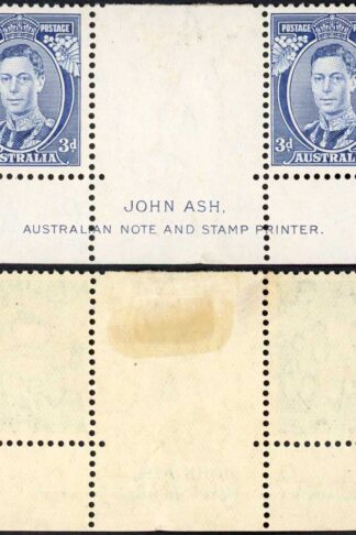 Australia SG168 KGVI 3d Die 1 Ash Imprint (stamps U/M)