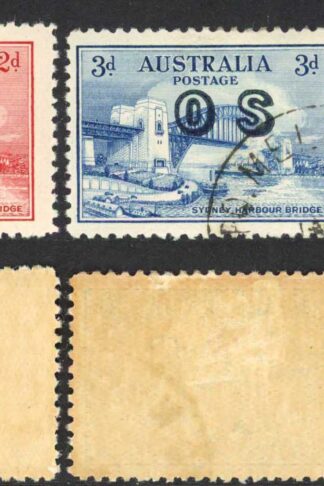 Australia SGO134/6 Set of 3 Opt OS CTO (with gum toned)