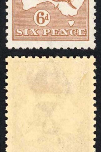 Australia SG73 6d Chestnut Scratch above A 3rd Wmk M/M
