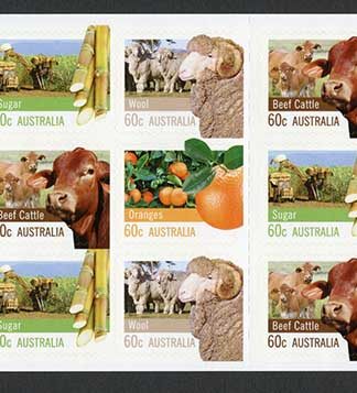 Australia SG3751b 2012 Farming Australia Part 2 Self Adhesive Booklet Pane U/M