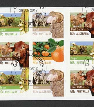 Australia SG3751b 2012 Farming Australia Part 2 Self Adhesive Booklet Pane Used