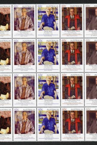 Australia SG3827/31 2012 Australian Noble Prize Winners Block of 20 U/M
