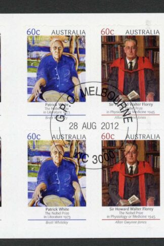 Australia SG3832b 2012 Noble Prize Winners Self Adhesive Booklet Pane Used