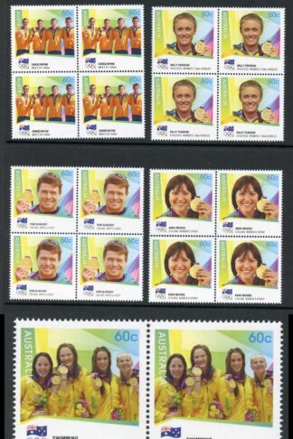 Australia SG3820/6 2012 Australian Gold Medal Winners Set Blocks of 4 U/M