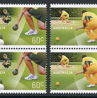 Australia SG3893/4 2012 Lawn Bowls Set Blocks of 4 U/M