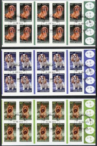 Australia SG3943a/7a 2013 Top Dog Self Adhesive Booklet Panes Fine Used