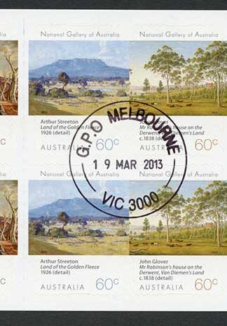 Australia SG3956/60 National Gallery Landscapes Booklet Pane Used