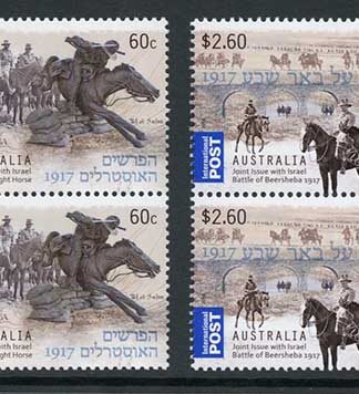 Australia SG3985/6 2013 The Battle of Beersheba Set in Blocks of 4 U/M