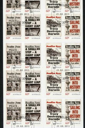 Australia SG4034b 2013 Headline News Self Adhesive Booklet Pane Used