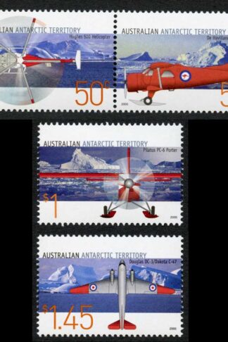 AAT SG168a-71 Aviation in the Antarctic Territory set of 4 U/M